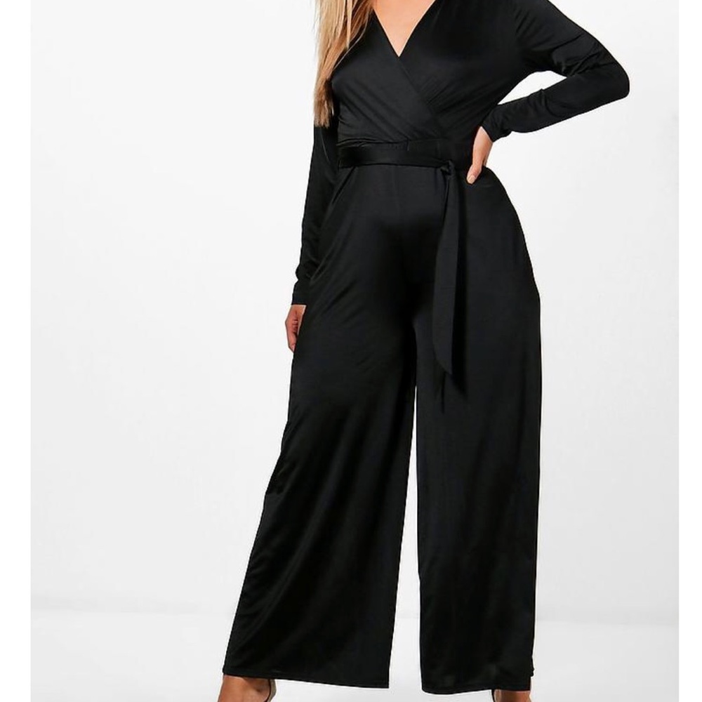 Long sleeve jumpsuit with belt